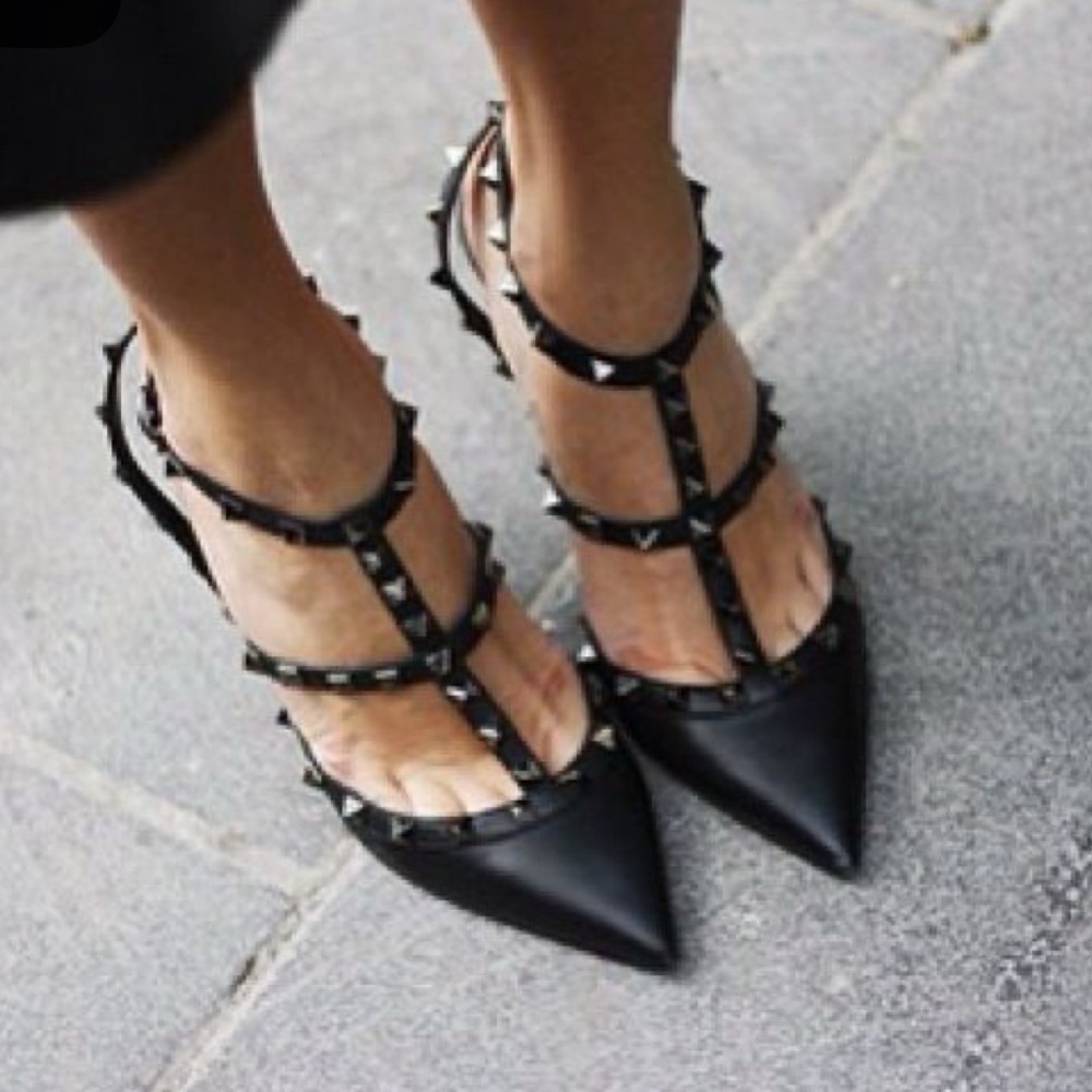 NWOT Black Studded Heel Mule- Size 38